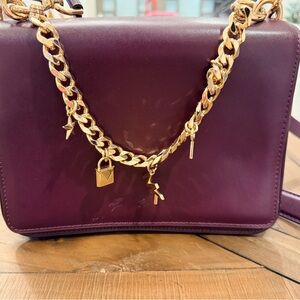Michael Kors Purple Leather Mott Charm Purse